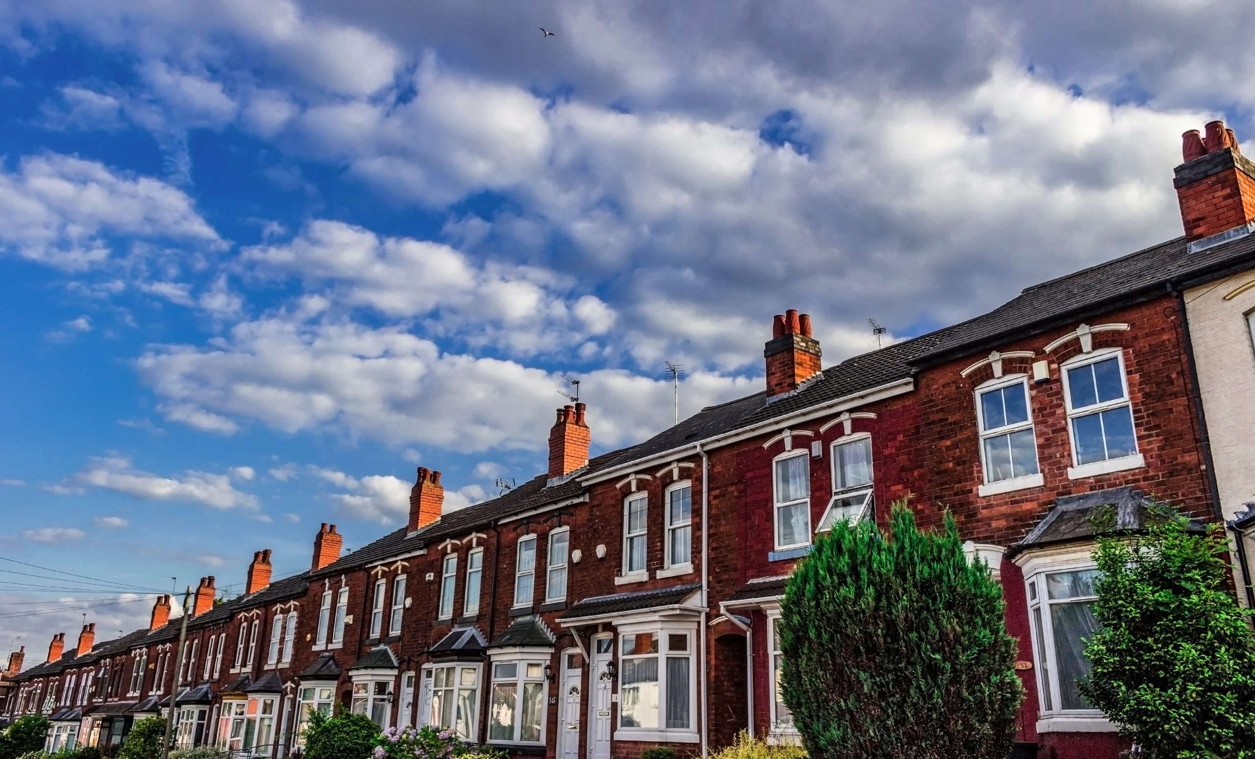 Row of victorian terraced houses in the UK